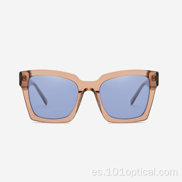 Gafas de sol cuadradas angulares de acetato para mujer